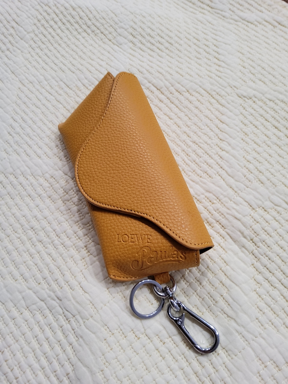 Loewe × Paula's Ibiza Tan Pebbled Leather Sunglasses Case